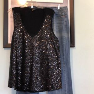 Sequined Sleeveless Blouse